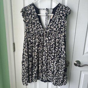 Altar'd State 90's Floral Babydoll Dress Womens M Black and White Y2K